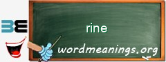 WordMeaning blackboard for rine